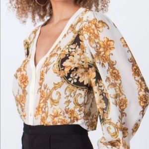 A CALIN Versace-esque Scarf Print body suit